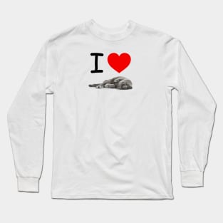 I HEART SMOKEY GRAY CATS Long Sleeve T-Shirt